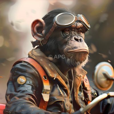 Biker-Affe mit Fliegerbrille